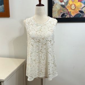 BEING DELETED Anthro White Lace Top